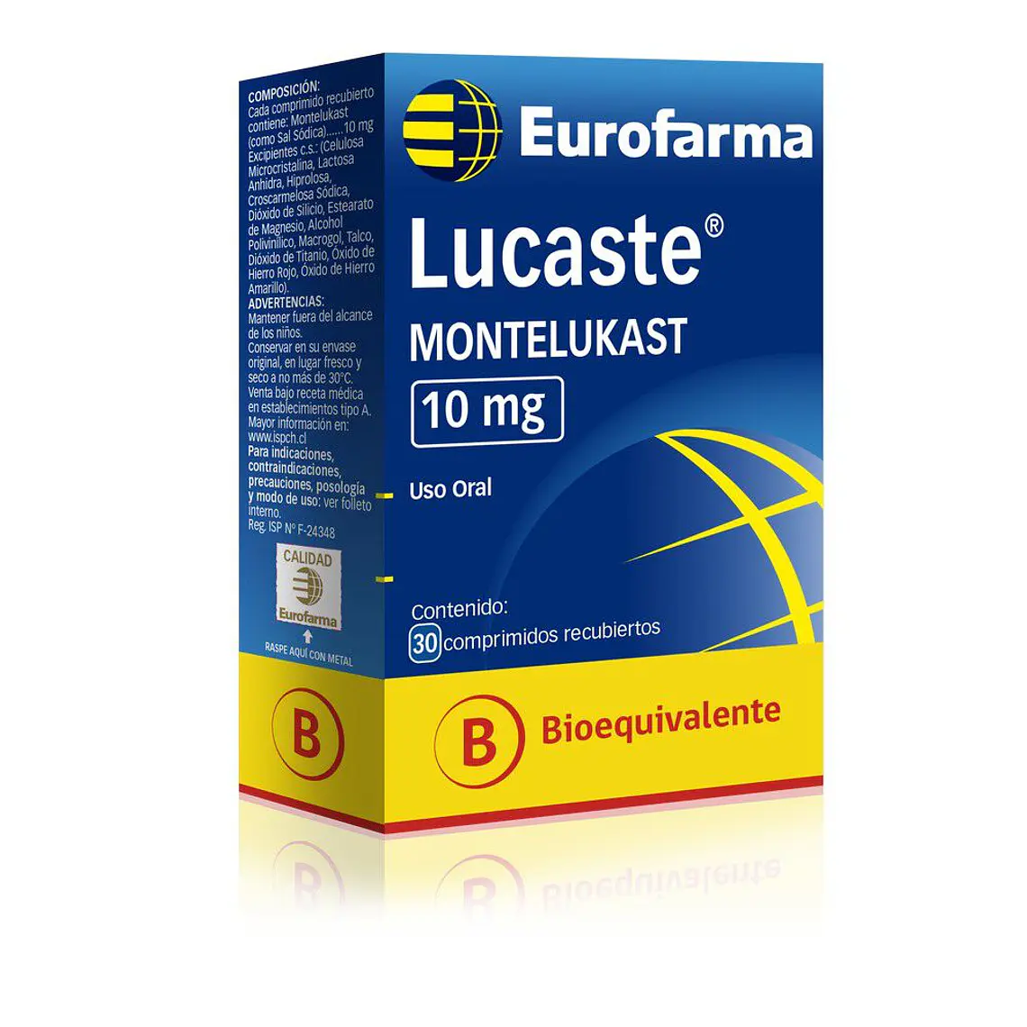 Lucaste (B) Montelukast 10 mg 30 Comprimidos recubiertos. 1