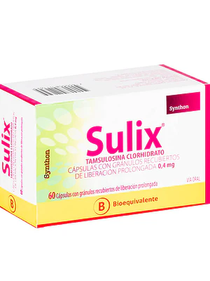 Sulix (B) Tamsulosina 0,4 mg 60 Cápsulas.