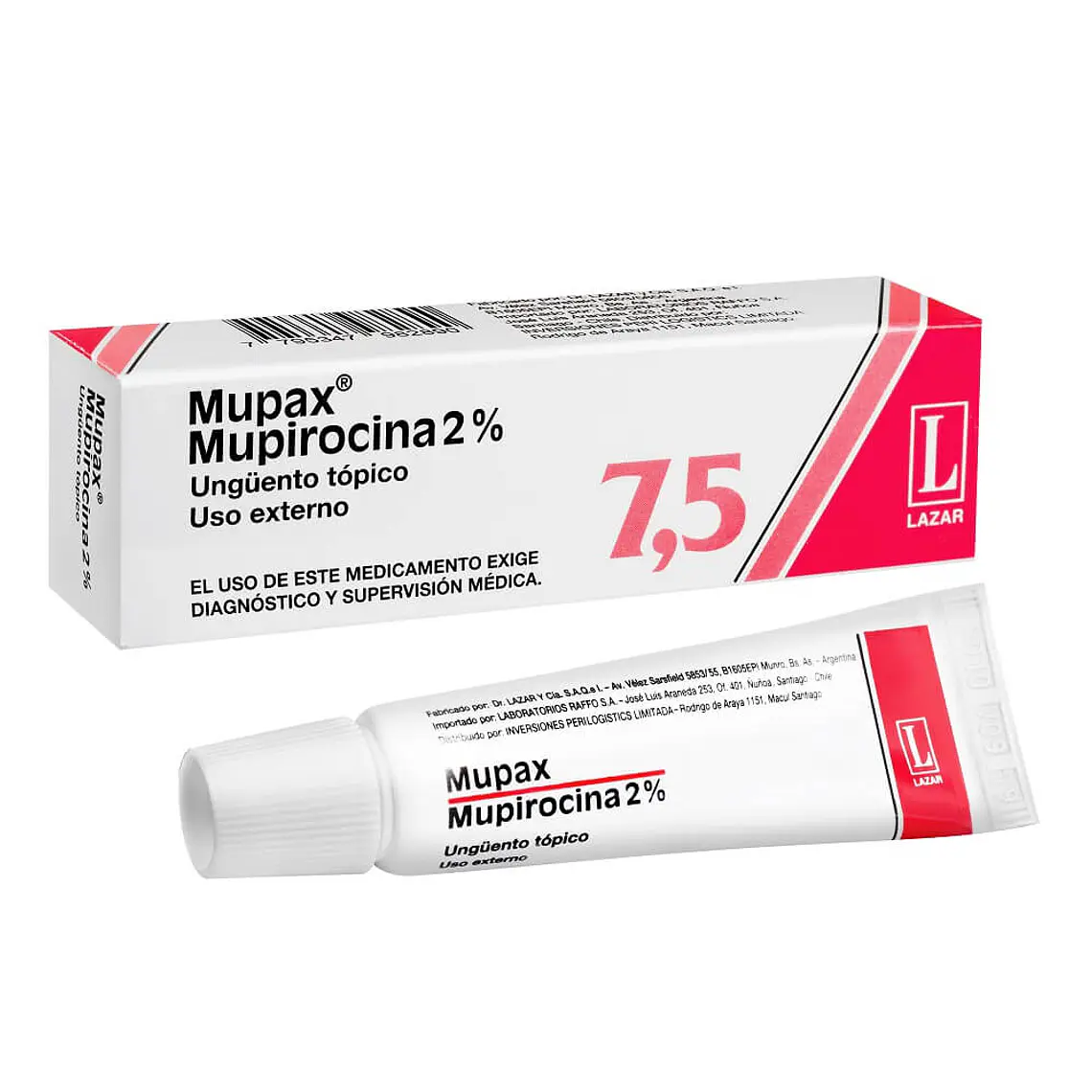 Mupax Mupirocina 2 % Ungüento tópico 7,5 g. 1