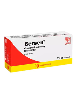 Bersen (B)  Prednisona 5 mg 20 Comprimidos.