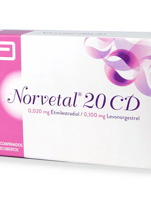 Norvetal 20 CD Levonorgestrel, Etinilestradiol 28 Comprimidos.