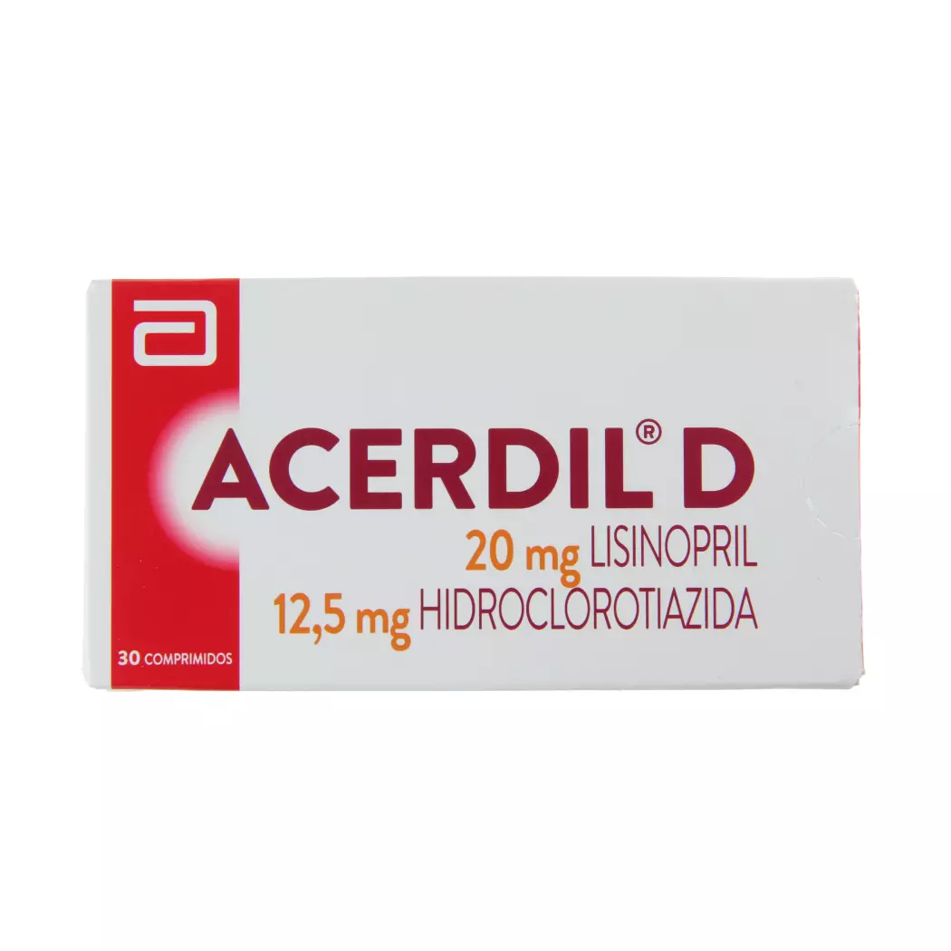 Acerdil D Lisinopril 20 mg / Hidroclorotiazida 12.5 mg x 30 comprimidos