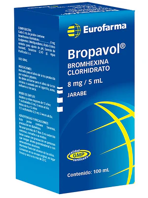 Bropavol Bromhexina 8 mg / 5 ml Jarabe 100 ml.