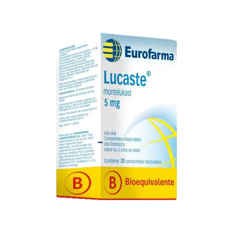 Lucaste (B) Montelukast 5 mg 30 Comprimidos masticables. 1