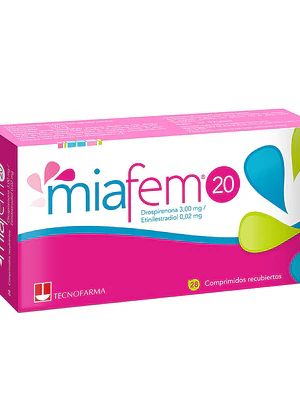 Miafem 20 Drosperinona, Etinilestradiol 28 Comprimidos.