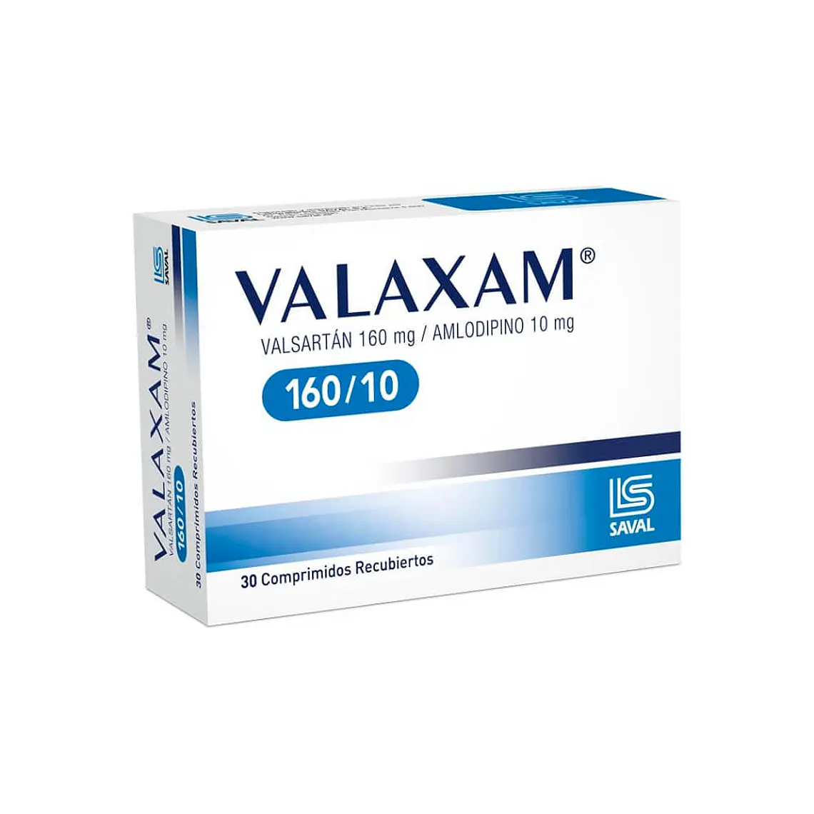 Valaxam Valsartán, Amlodipino 160/10 mg 30 Comprimidos. 1