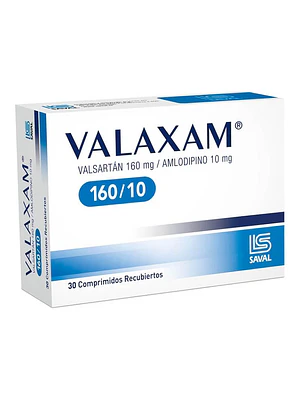 Valaxam Valsartán, Amlodipino 160/10 mg 30 Comprimidos.