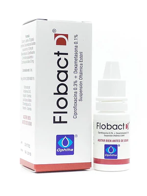 Flobact D Ciprofloxacina, Dexametasona Solución oftálmica 5 ml.