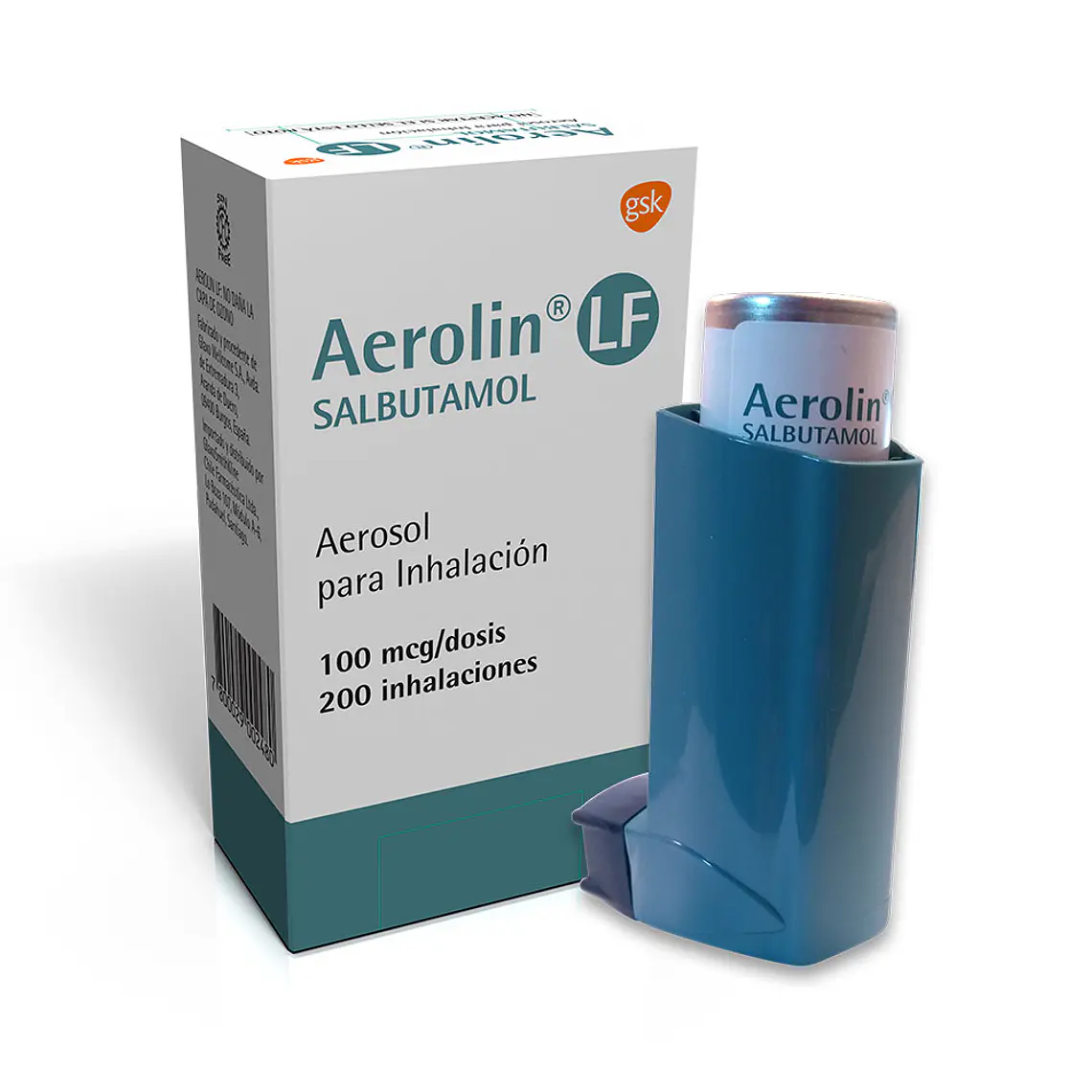 Aerolin LF Salbutamol 100 mcg Inhalador 200 Dosis. 1