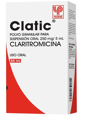 Clatic Claritromicina 250mg/5ml Polvo para suspension oral 80 ml.
