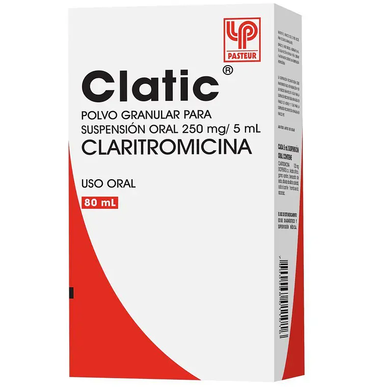 Clatic Claritromicina 250mg/5ml Polvo para suspension oral 80 ml. 1