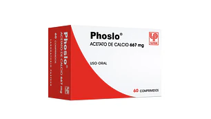 Phoslo Acetato de calcio 667 mg 60 Comprimidos.