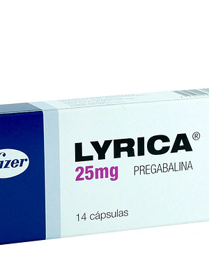 Lyrica Pregabalina 25 mg 14 Cápsulas.