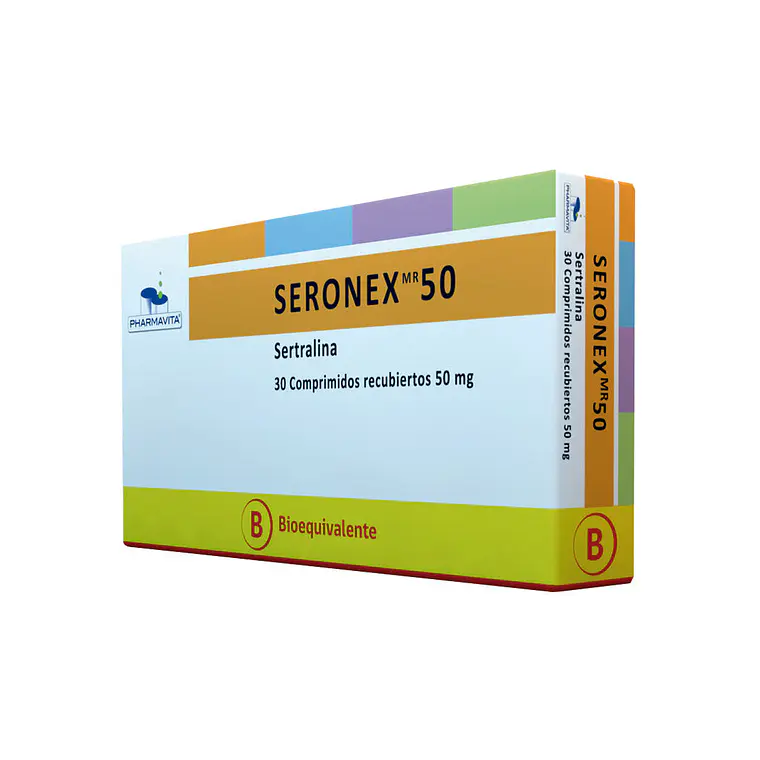 Seronex (B) Sertralina 50 mg 30 Comprimidos recubiertos. 1