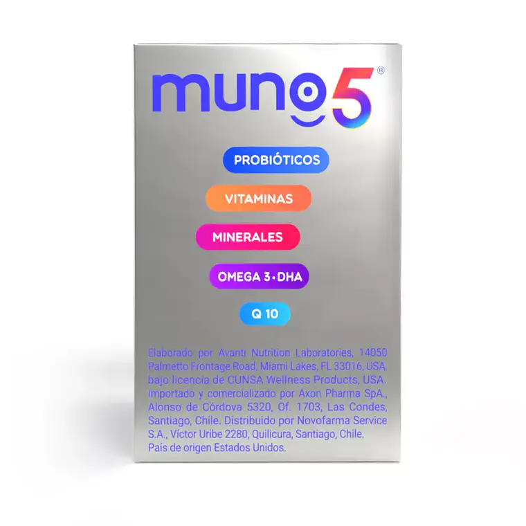 Muno 5 Probiótico Suplemento alimentario 30 Cápsulas. 1