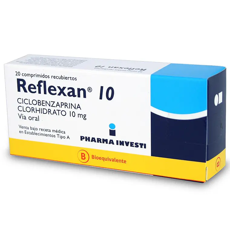 Reflexan (B) Ciclobenzaprina 10 mg 20 Comprimidos recubiertos. 1