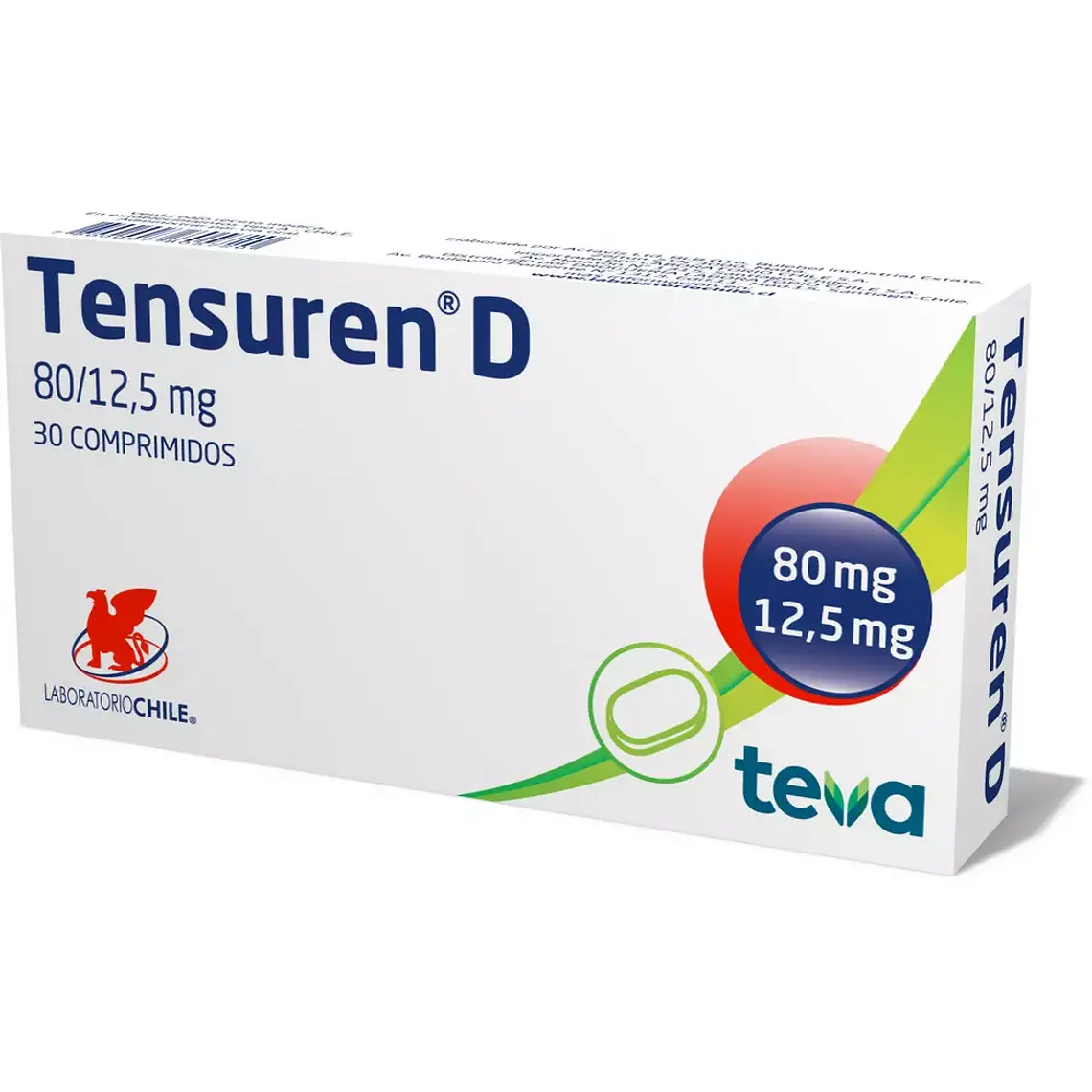 Tensuren D 80/12,5 mg Telmisartán, Hidroclorotiazida 30 Comprimidos. 1