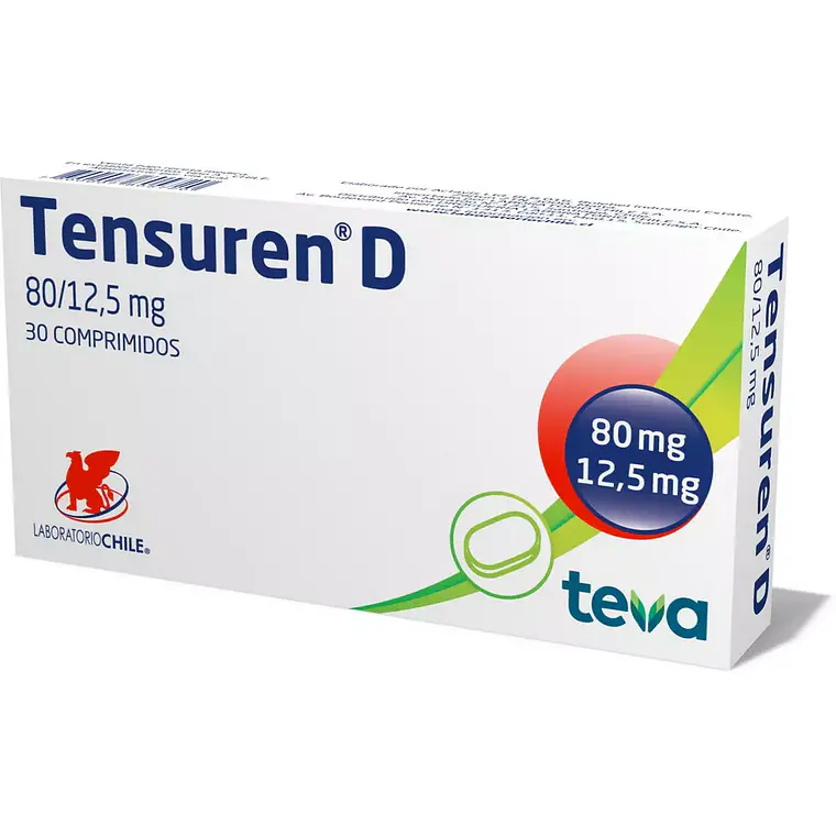 Tensuren D 80/12,5 mg Telmisartán, Hidroclorotiazida 30 Comprimidos. 1