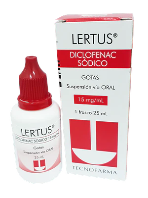 Lertus Diclofenaco sódico 15 mg/ ml Gotas 25 ml.
