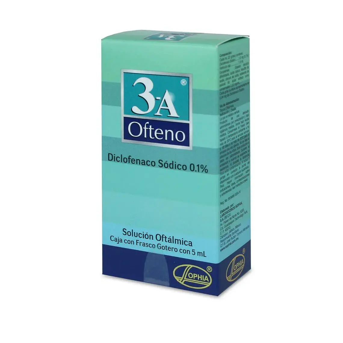 3A Ofteno Diclofenaco sódico 0,1 % Solución oftálmica 5 ml. 1