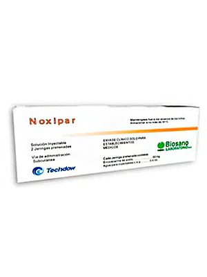 Noxipar Enoxaparina 40 mg / 0,4 ml Solución inyectable 2  Jeringas prellenadas.