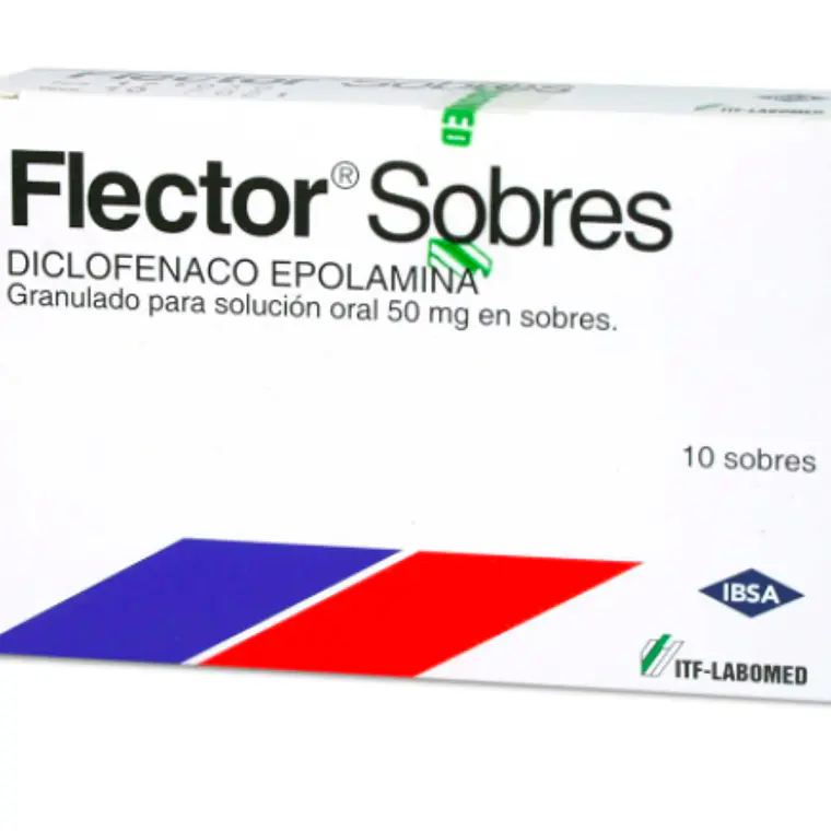 Flector Diclofenaco Epolamina 50 mg Solución oral 10 Sobres, 1