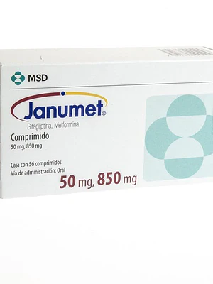 Janumet Sitagliptina Metformina 50/850 mg 56 Comprimidos.