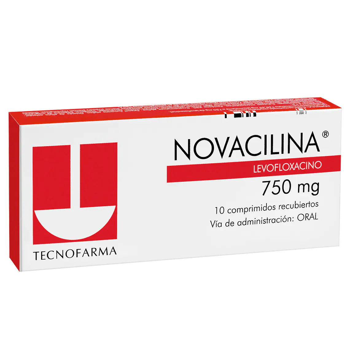 Novacilina Levofloxacino 750 mg 10 Comprimidos recubiertos. 1