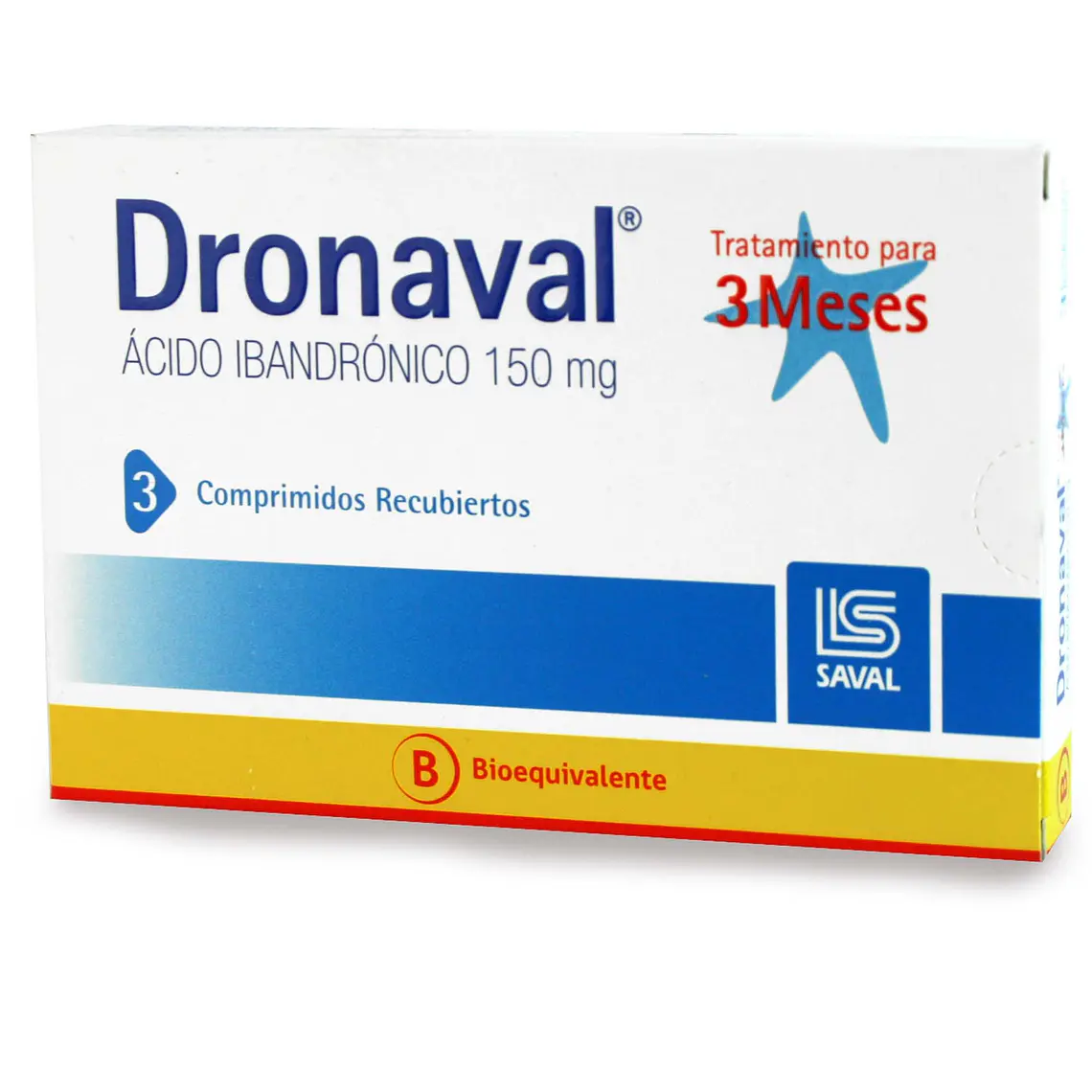 Dronaval (B) Ácido ibandrónico 150 mg 3 Comprimidos. 1