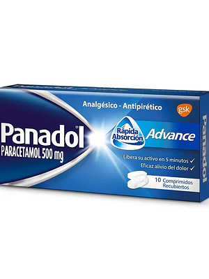 Panadol Advance (R) Paracetamol 500 mg 12 Comprimidos recubiertos.