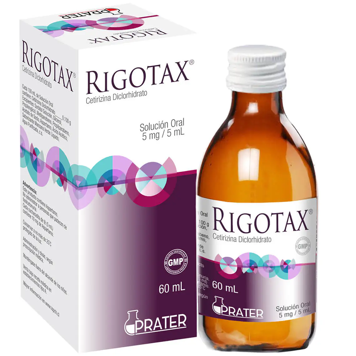 Rigotax Cetirizina 5 mg/ 5 ml Solución oral 60 ml. 1
