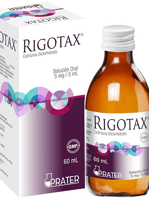 Rigotax Cetirizina 5 mg/ 5 ml Solución oral 60 ml.