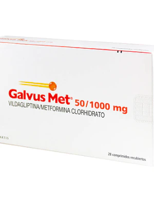 Galvus Met Vildagliptina, Metformina 50/1000 mg 28 comprimidos .