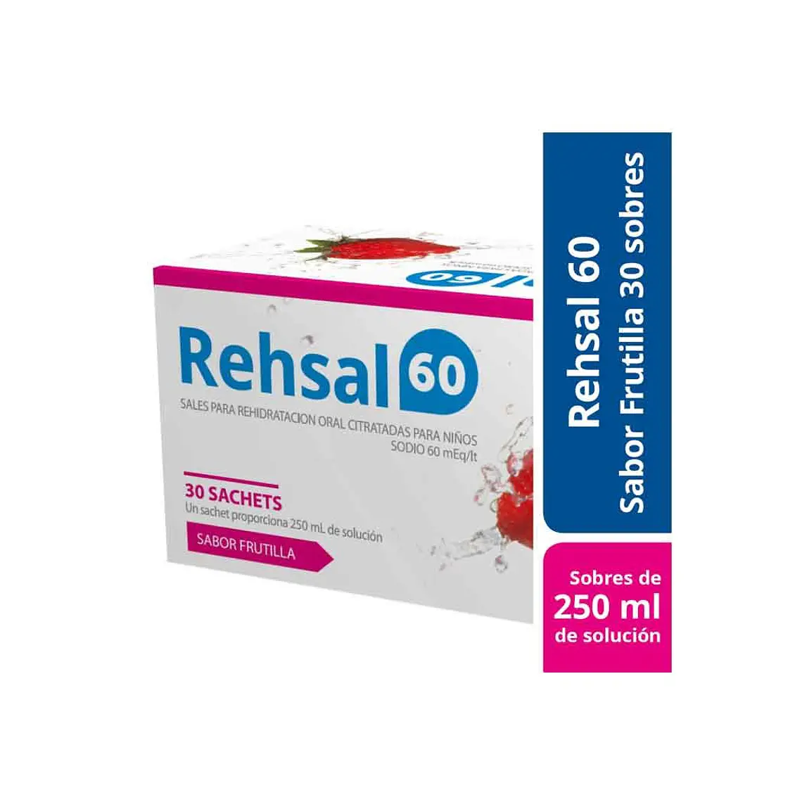 Rehsal 60 Sales Re-hidratantes 30 Sachets sabor frutilla. 1