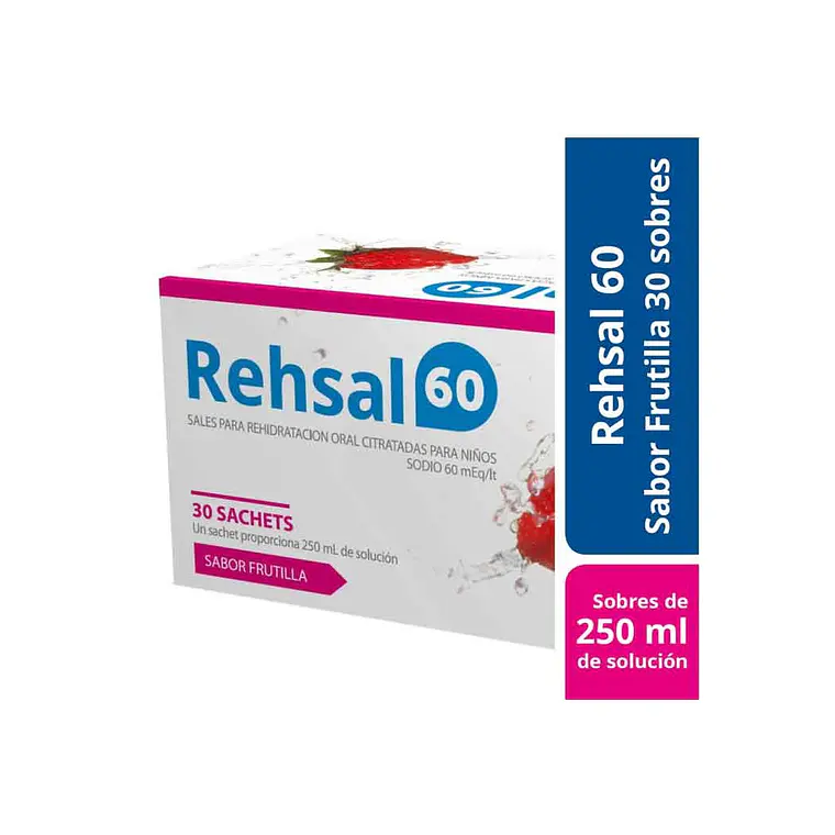 Rehsal 60 Sales Re-hidratantes 30 Sachets sabor frutilla. 1
