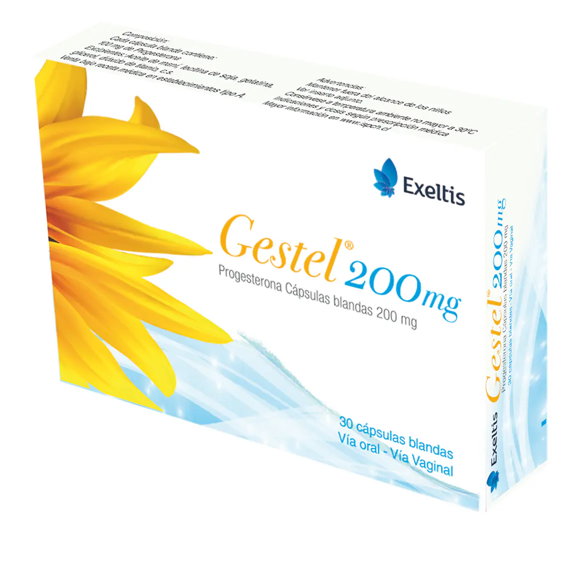 Gestel Progesterona 200 mg 30 Cápsulas blandas. 1