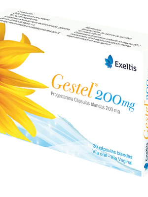 Gestel Progesterona 200 mg 30 Cápsulas blandas.