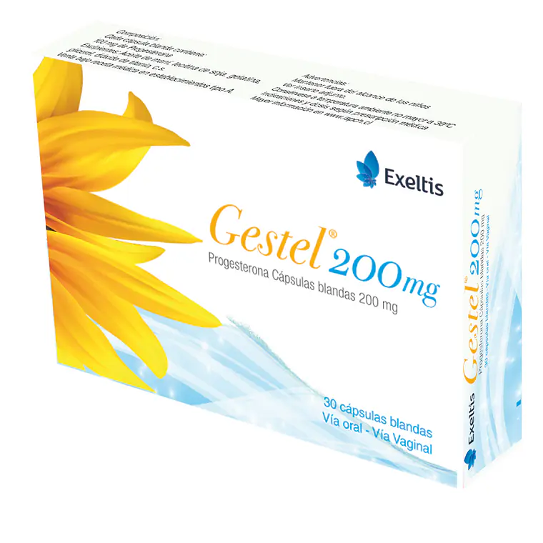Gestel Progesterona 200 mg 30 Cápsulas blandas. 1