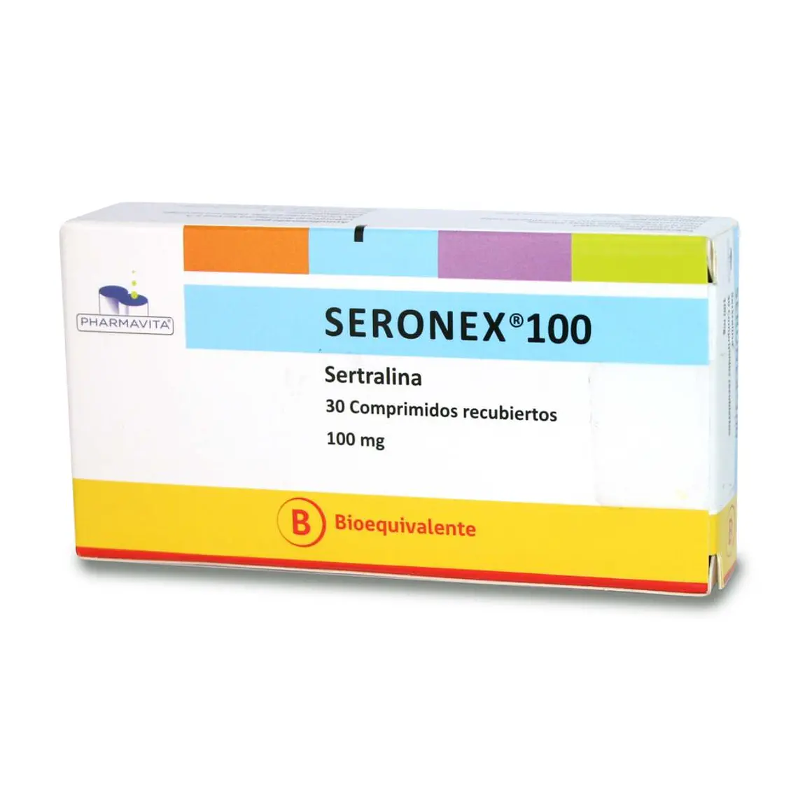 Seronex (B) Sertralina 100 mg 30 Comprimidos recubiertos. 1