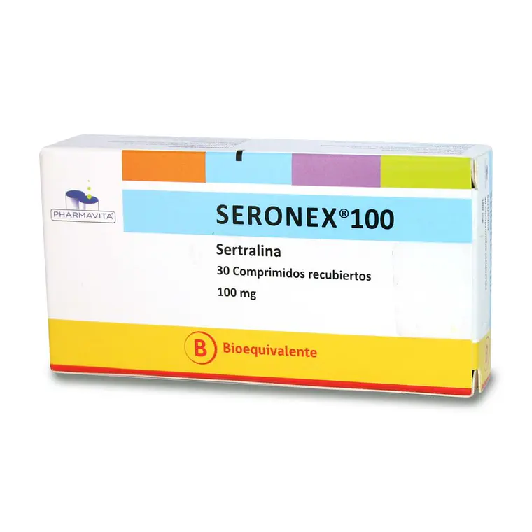 Seronex (B) Sertralina 100 mg 30 Comprimidos recubiertos. 1
