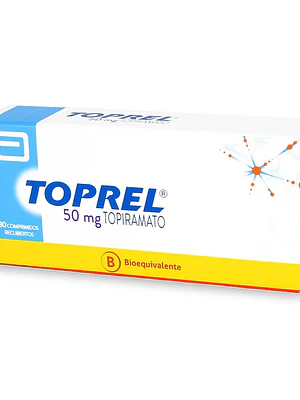 Toprel (B) Topiramato 50 mg 30 Comprimidos recubiertos.