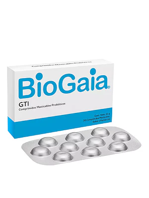 BioGaia GTI Probiótico 30 Comprimidos masticables.