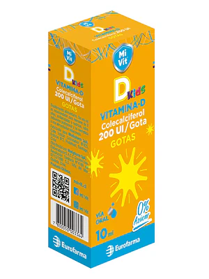 Mi Vit Kids Vitamina D 200 U.I./ Gotas 10 ml.