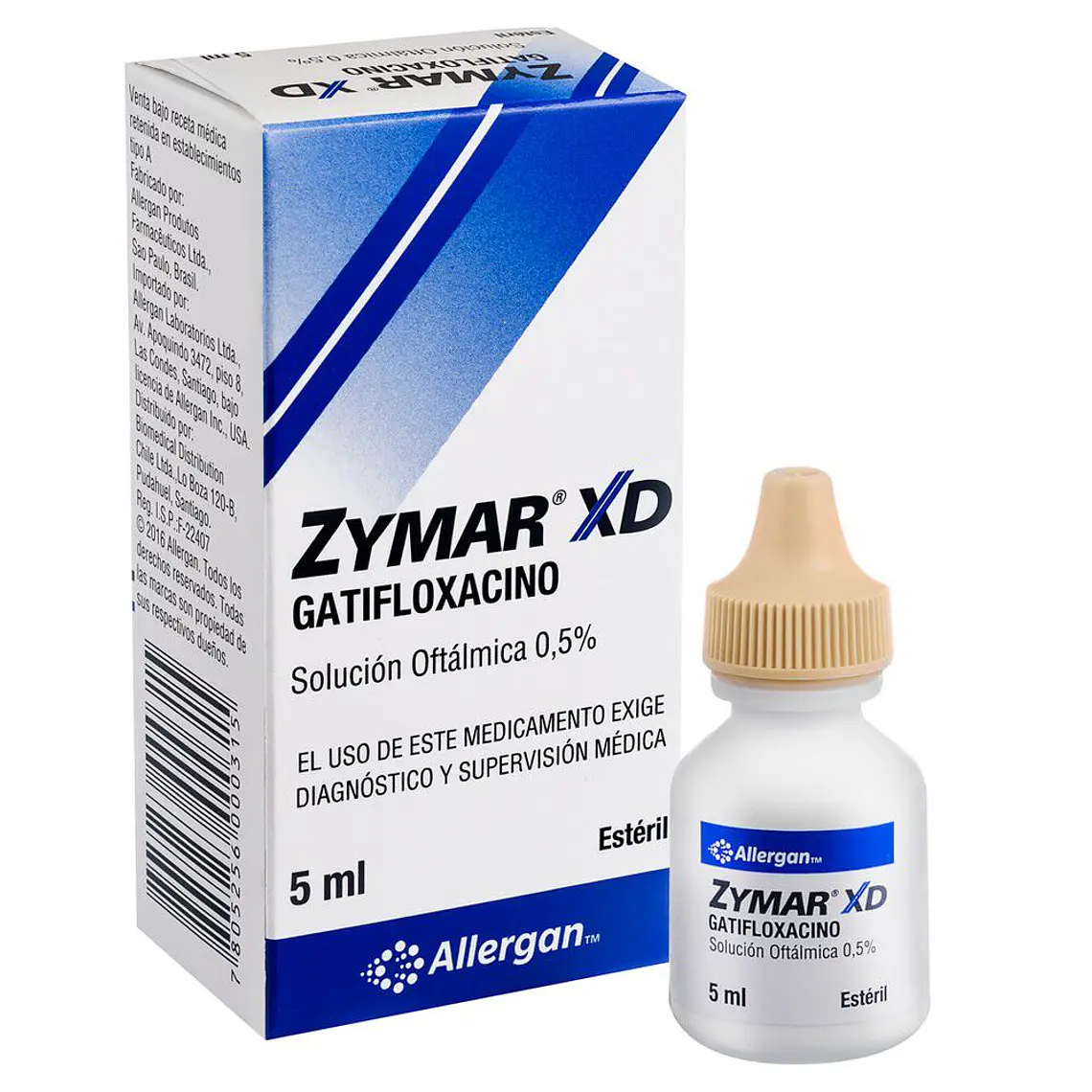Zymar XD Gatifloxacino 0,5 % Solución oftálmica 5 ml. 1
