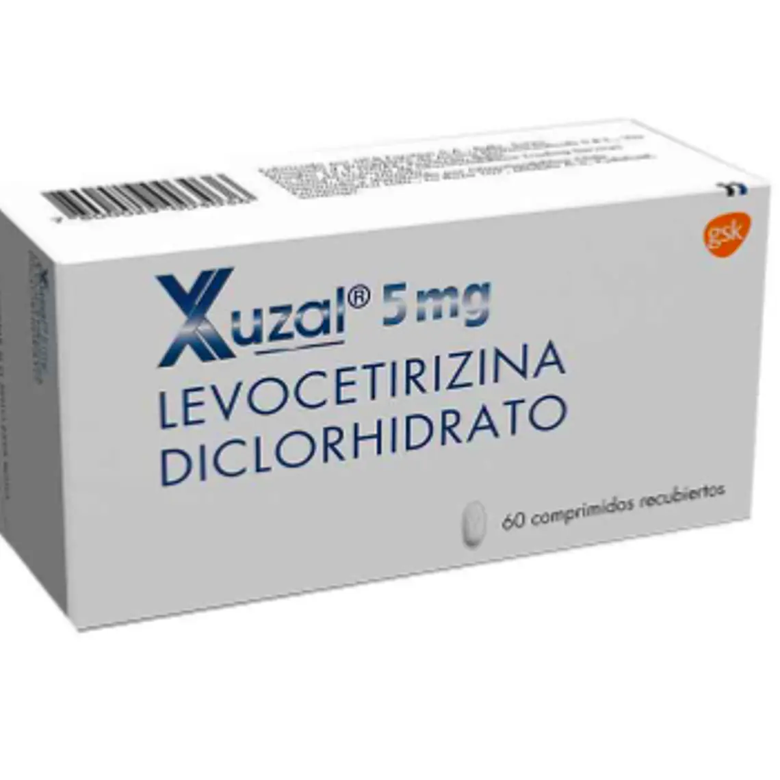 Xuzal (B)  Levocetirizina 5 mg 60 Comprimidos recubiertos. 1