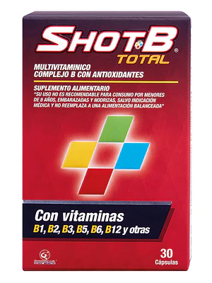 Shot B Total Multivitamínico 30 Cápsulas.