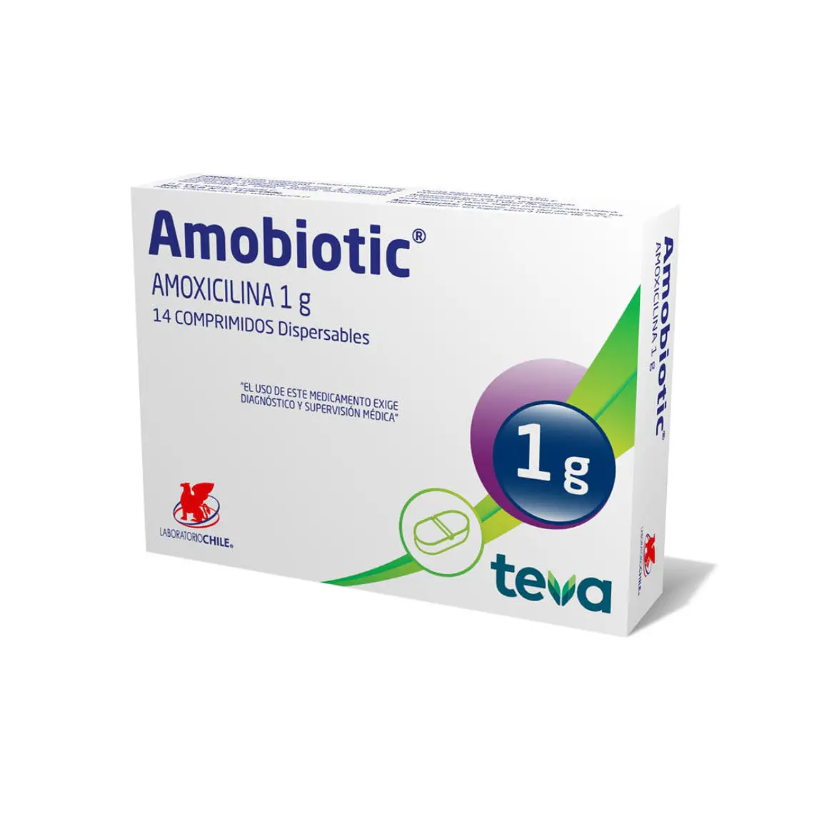 Amobiotic Amoxicilina 1 g 14 Comprimidos dispersables. 1