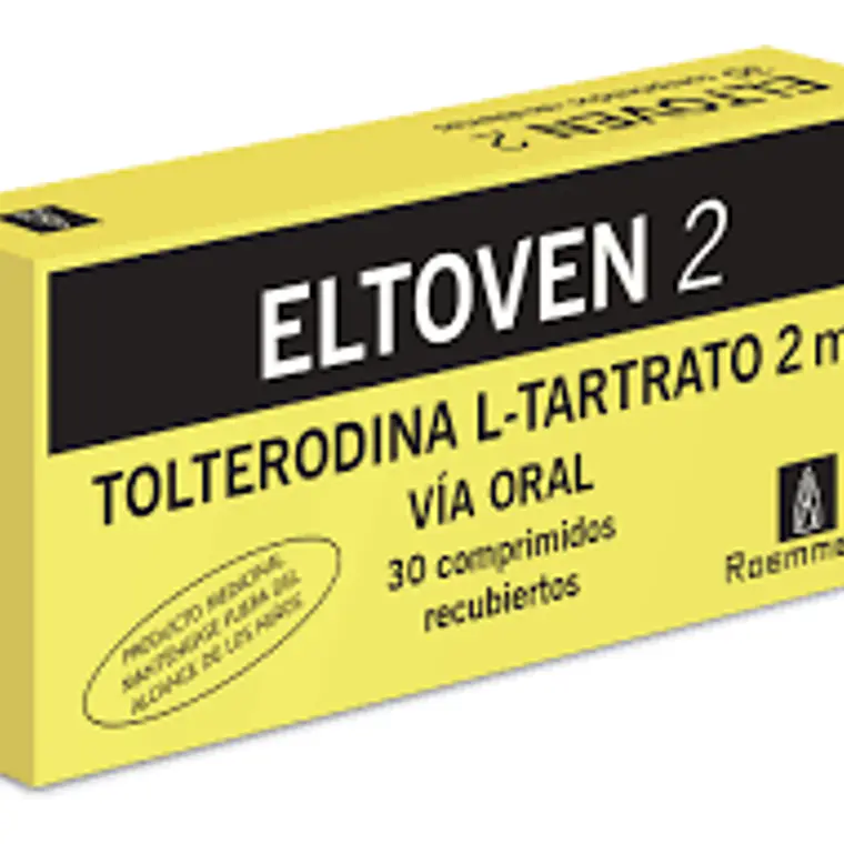 Eltoven 2 Tolterodina L-Tartrato 2 mg 30 Comprimidos recubiertos. 1
