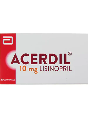 Acerdil Lisinopril 10mg 30 Comprimidos.
