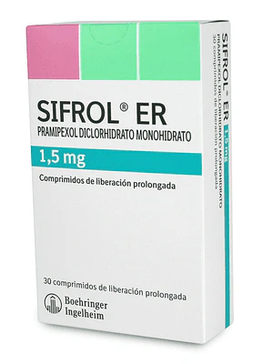 Sifrol ER Pramipexol 1,5 mg 30 Comprimidos.